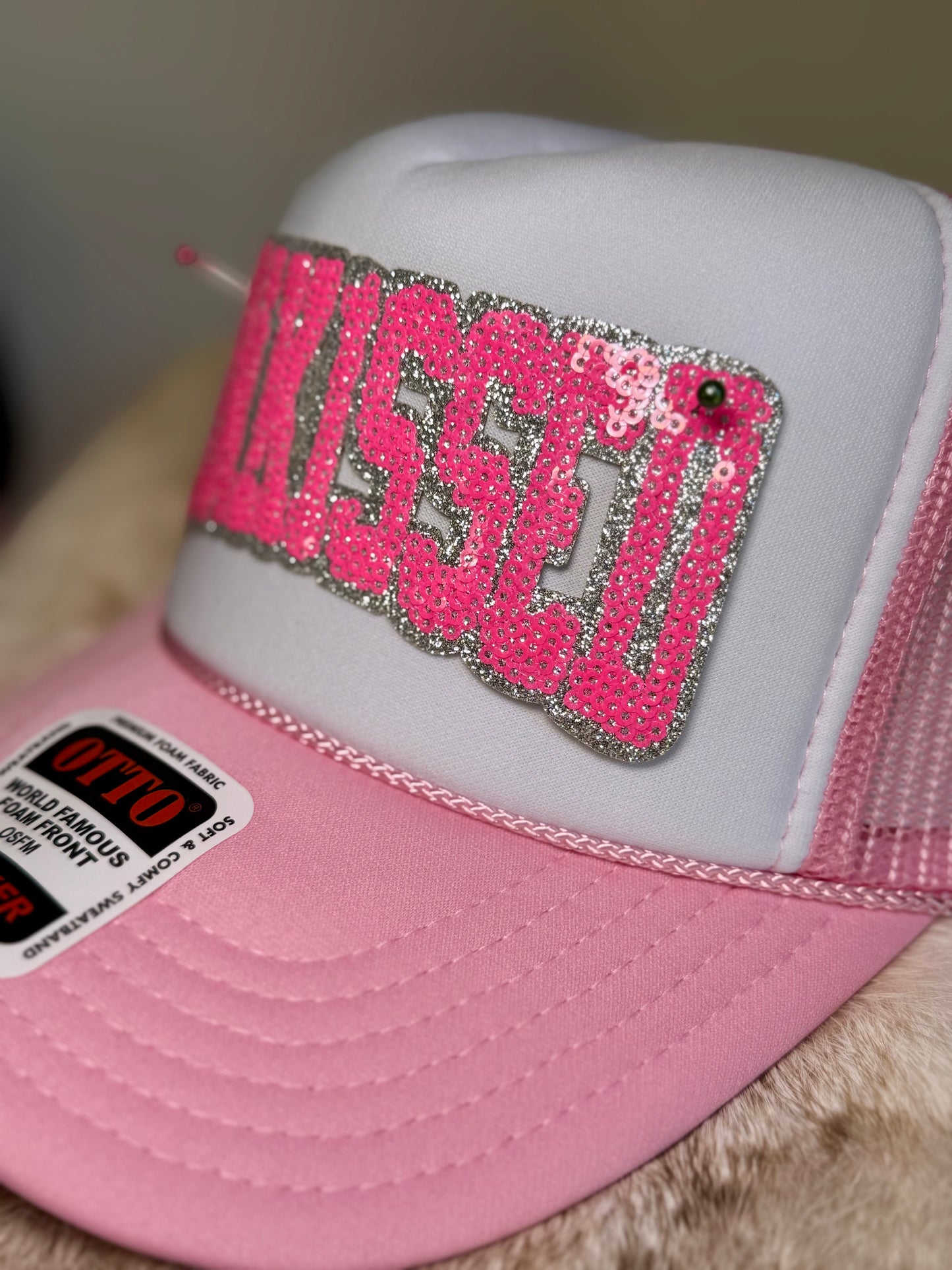 Sunkissed Trucker Hat, Pink Sequin Hat, Summer Hat Women, Beach Vacation Hat, Cute Boutique Hat, Girly Trucker Hat, Trendy Women’s Hat