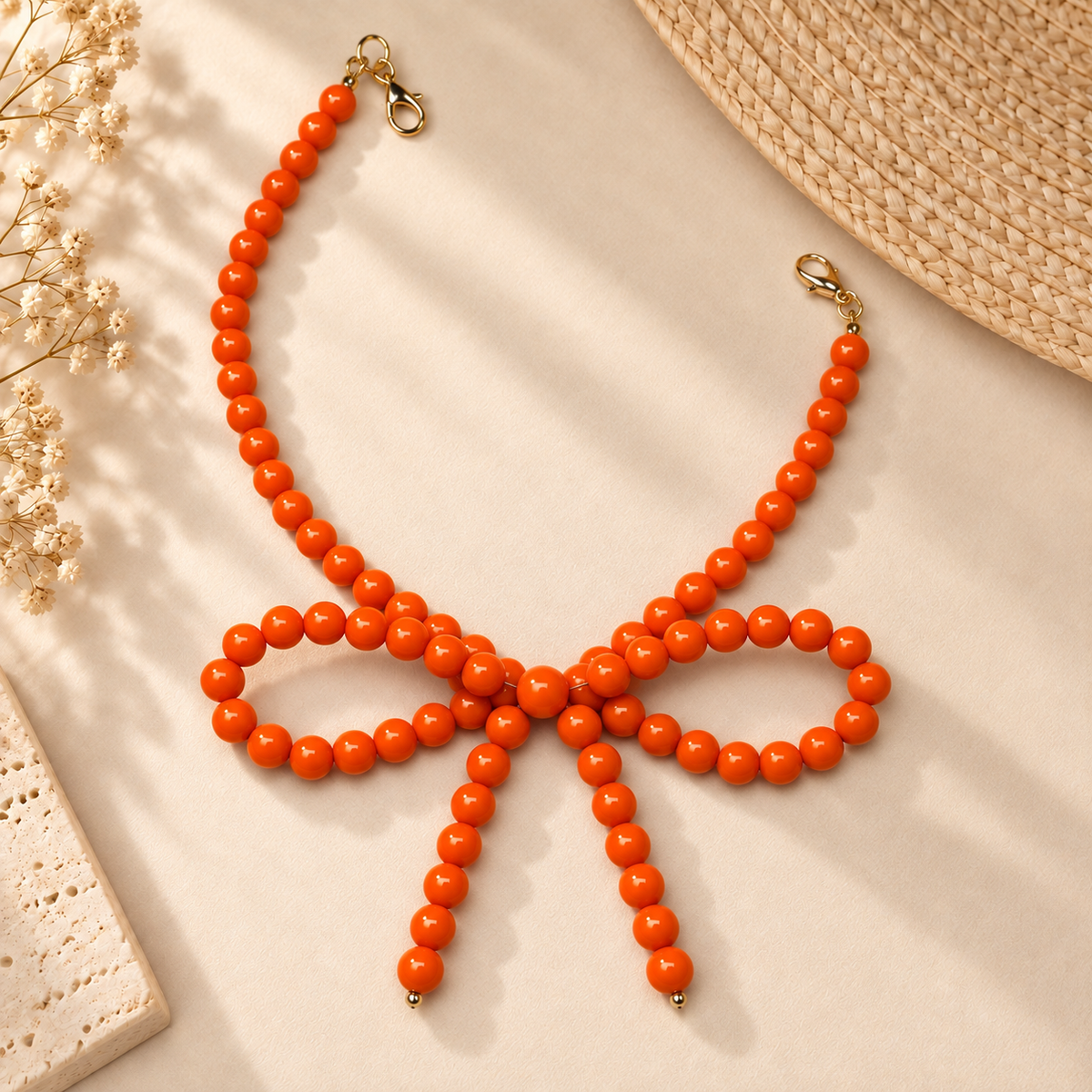 Beaded Bow Hat Chain