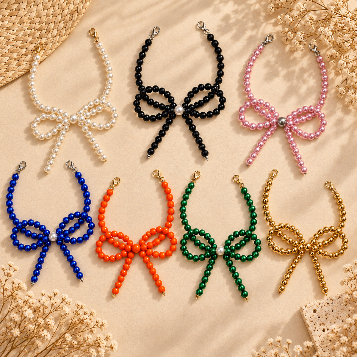 Beaded Bow Hat Chain