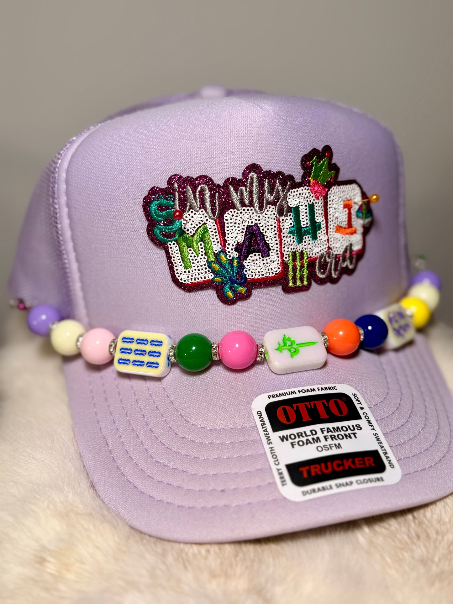 In My Mahj Era Trucker Hat, Mahjong Lover Hat, Lavender Mahjong Hat, Cute Game Night Hat, Boujee Mahjong Hat, Trendy Boutique Trucker Hat