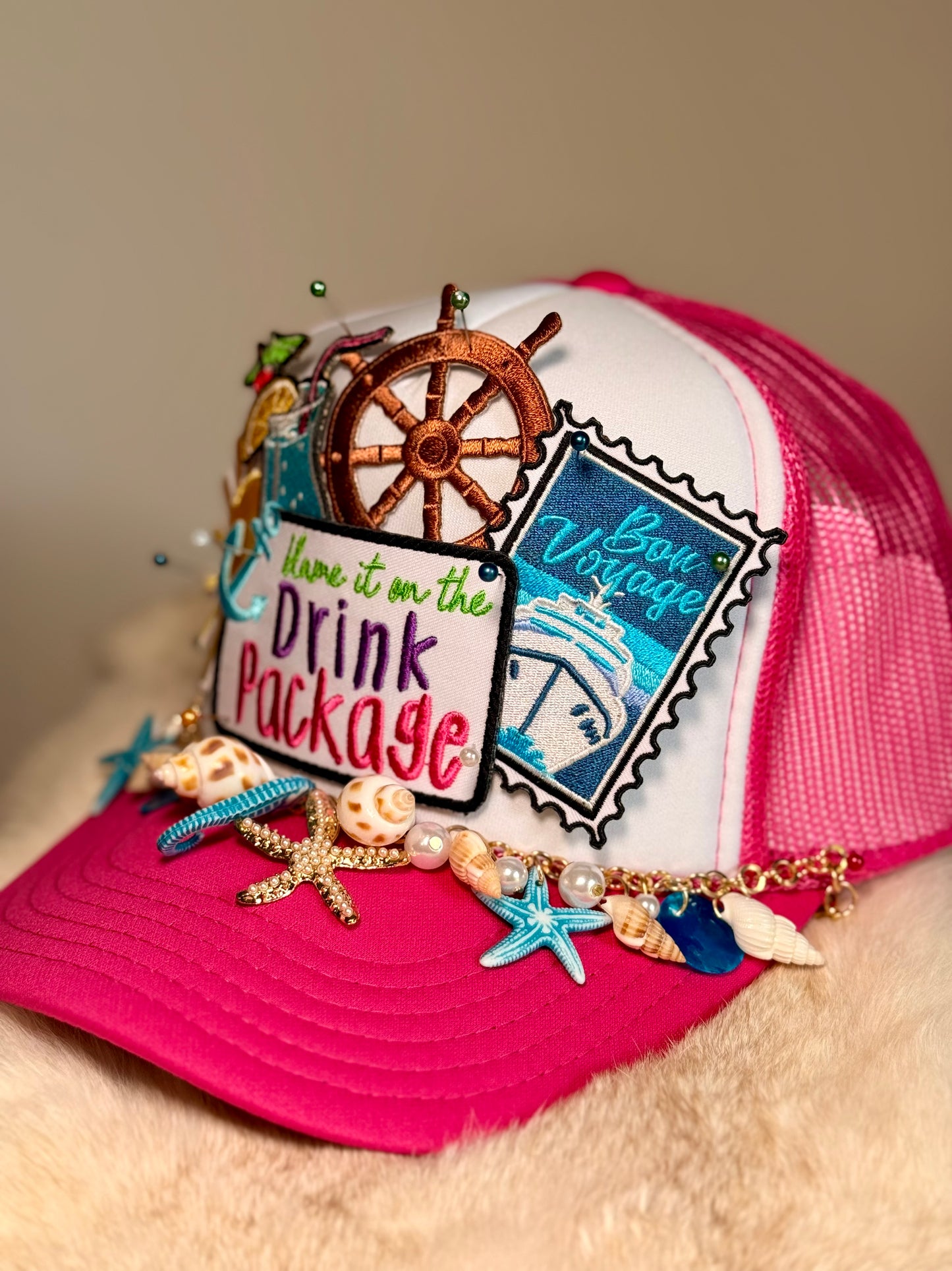 Blame It On The Drink Package Hat, Cruise Hat, Girls Trip Hat, Bachelorette Party Hat, Vacation Trucker Hat, Cruise Outfit, Beach Trip Hat