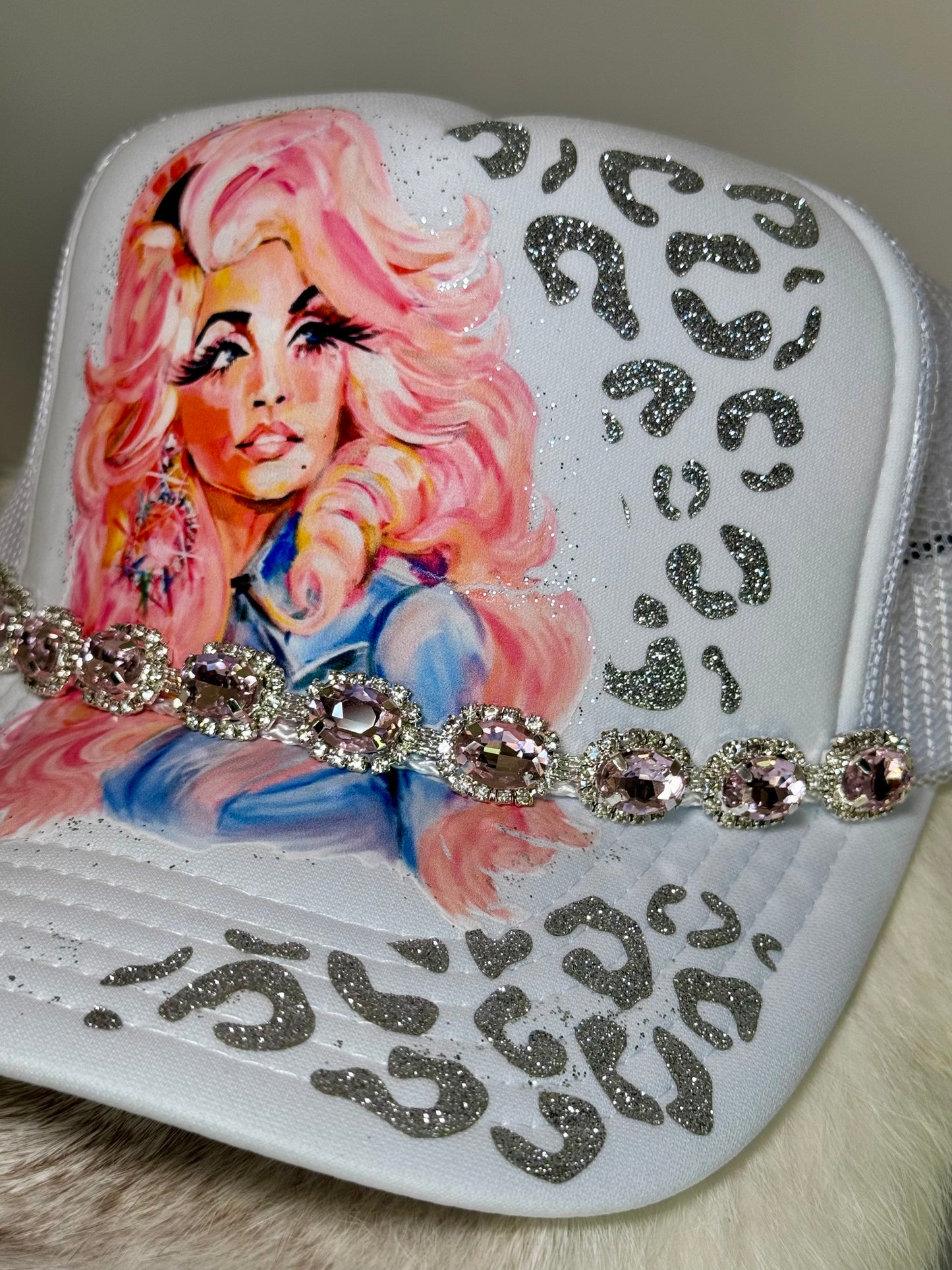 Country Glam Pink Rhinestone Trucker Hat