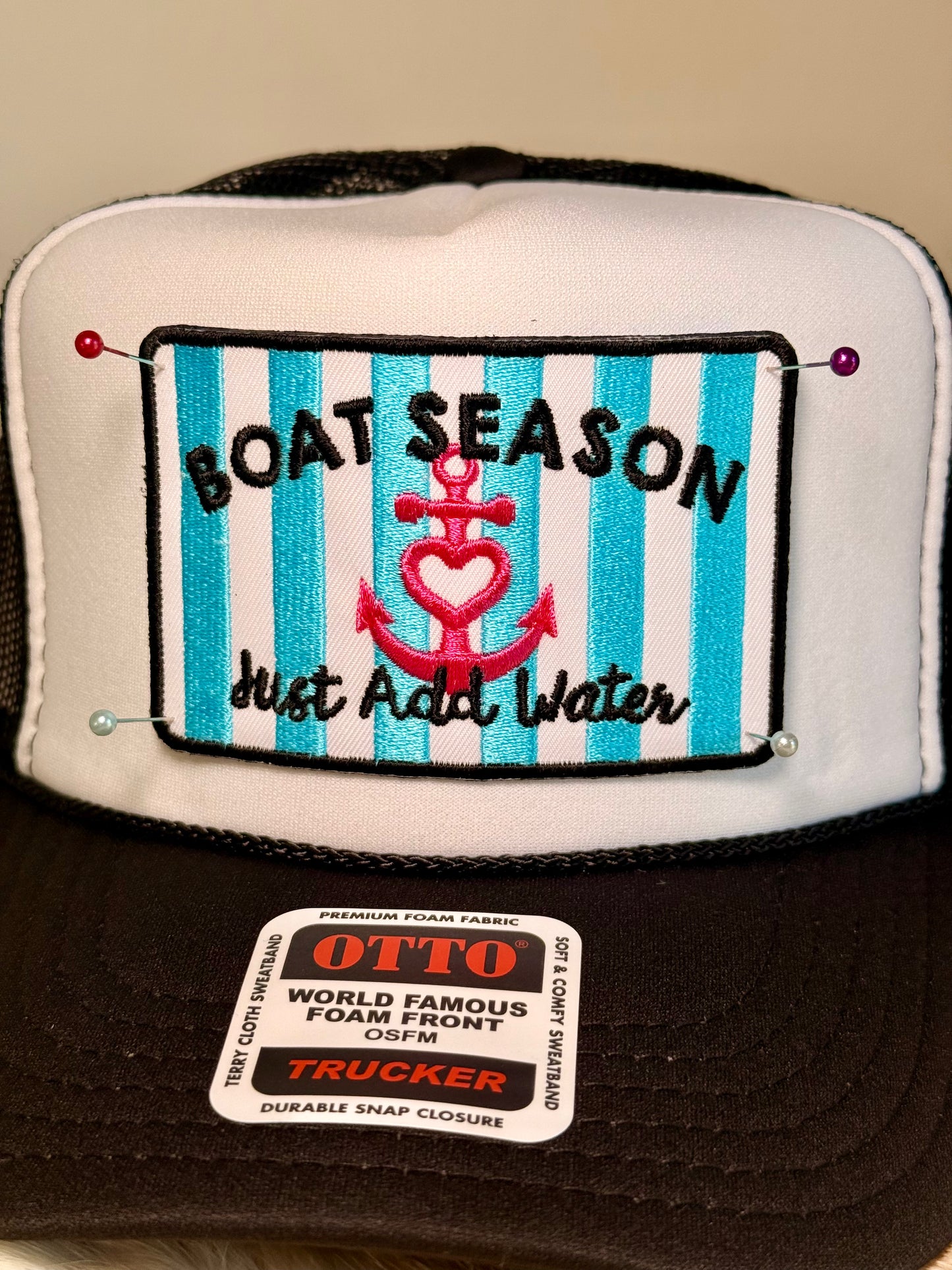 Boat Season Trucker Hat | Just Add Water Lake Life Hat | Coastal Summer Foam Trucker Cap