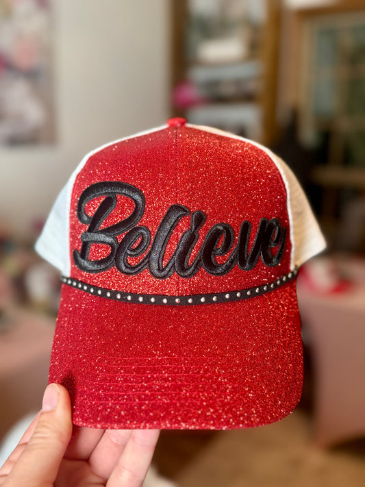 Believe Glitter Trucker Hat