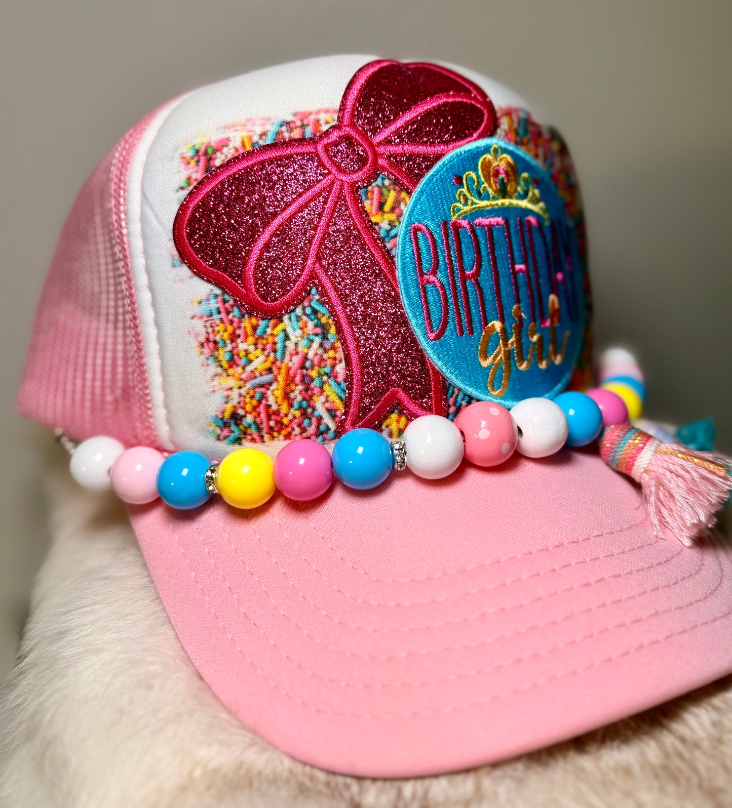 Birthday Girl Trucker Hat | Sprinkle Birthday Hat | Pink Birthday Trucker | Birthday Queen Hat | Party Hat for Her