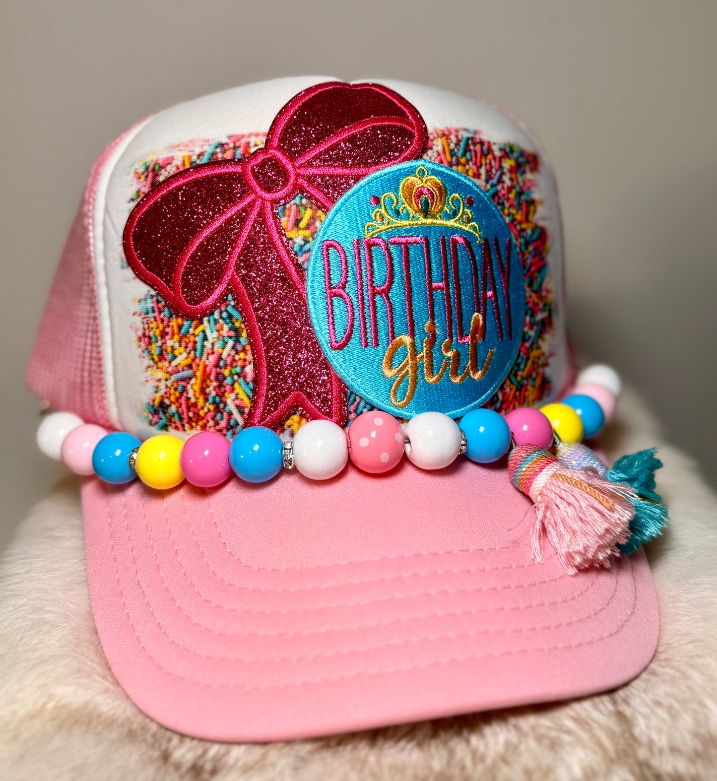 Birthday Girl Trucker Hat | Sprinkle Birthday Hat | Pink Birthday Trucker | Birthday Queen Hat | Party Hat for Her