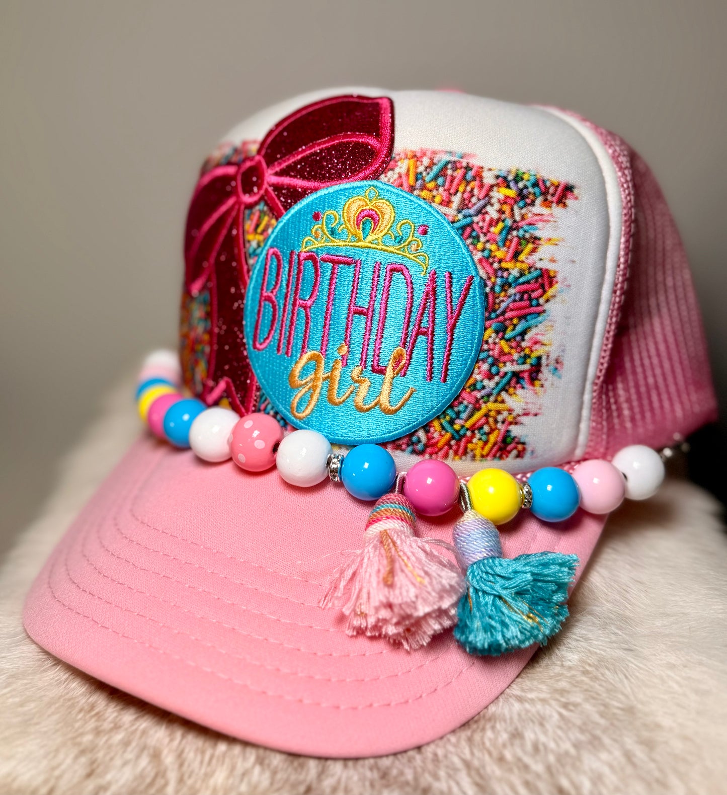 Birthday Girl Trucker Hat | Sprinkle Birthday Hat | Pink Birthday Trucker | Birthday Queen Hat | Party Hat for Her