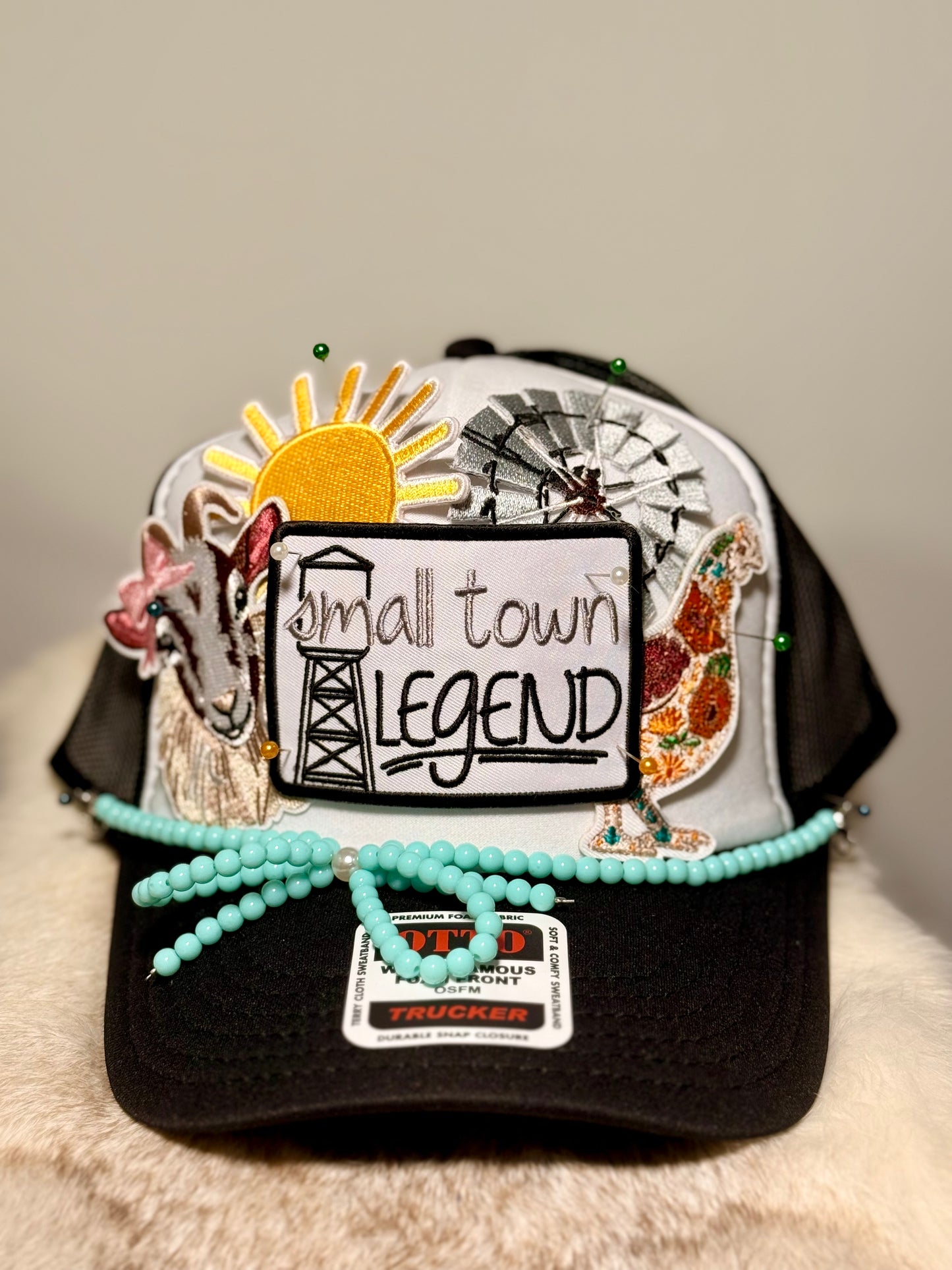 Small Town Legend Trucker Hat – Farm Girl Western Glam Snapback Cap