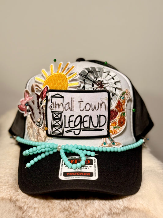 Small Town Legend Trucker Hat – Farm Girl Western Glam Snapback Cap