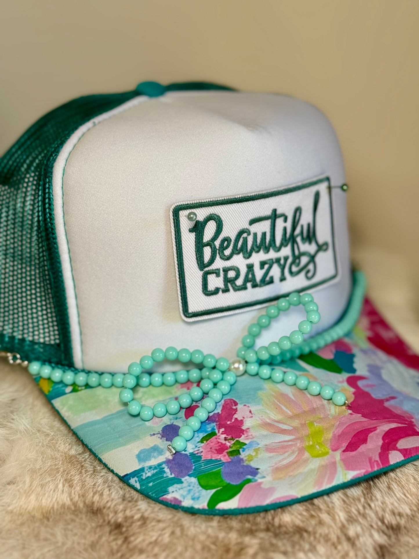Beautiful Crazy Trucker Hat, Floral Patch Hat, Cute Boutique Hat, Country Girl Hat, Southern Style Hat, Girly Trucker Hat, Trendy Women’s Hat