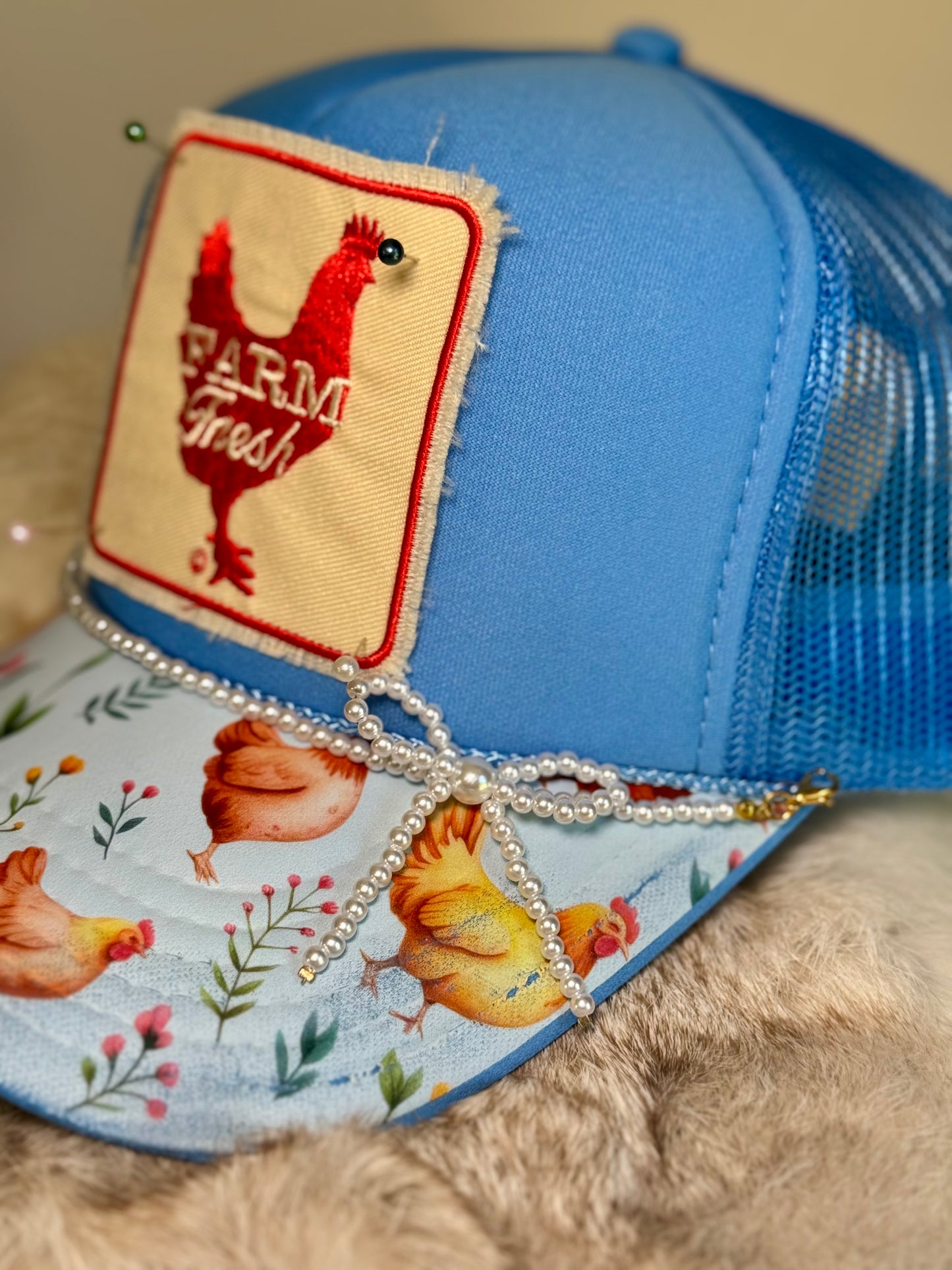 Farm Fresh Chicken Trucker Hat, Farm Life Hat, Chicken Lover Hat, Country Girl Hat, Rustic Farm Hat, Cute Boutique Trucker Hat, Homestead Style Hat