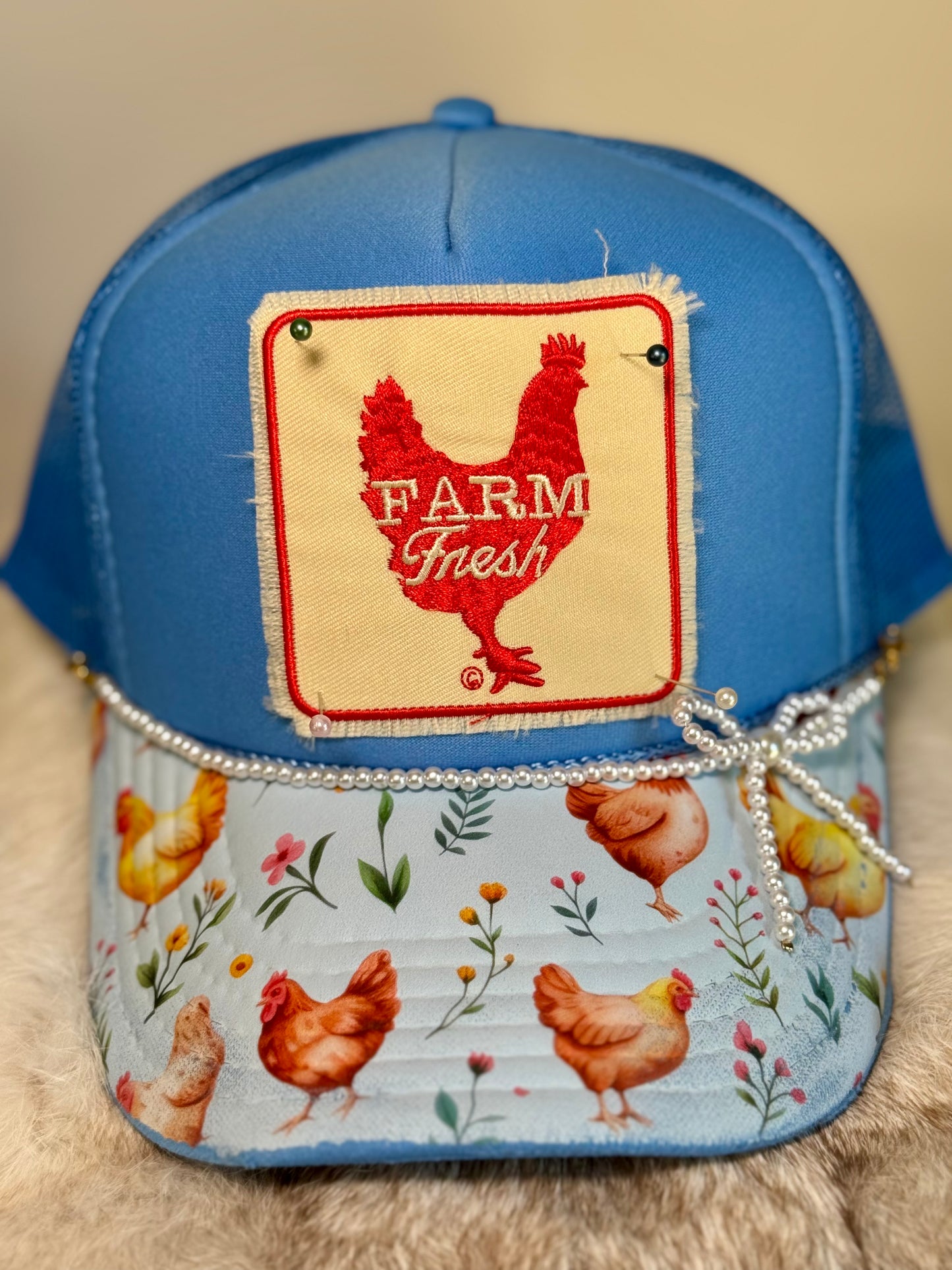 Farm Fresh Chicken Trucker Hat, Farm Life Hat, Chicken Lover Hat, Country Girl Hat, Rustic Farm Hat, Cute Boutique Trucker Hat, Homestead Style Hat