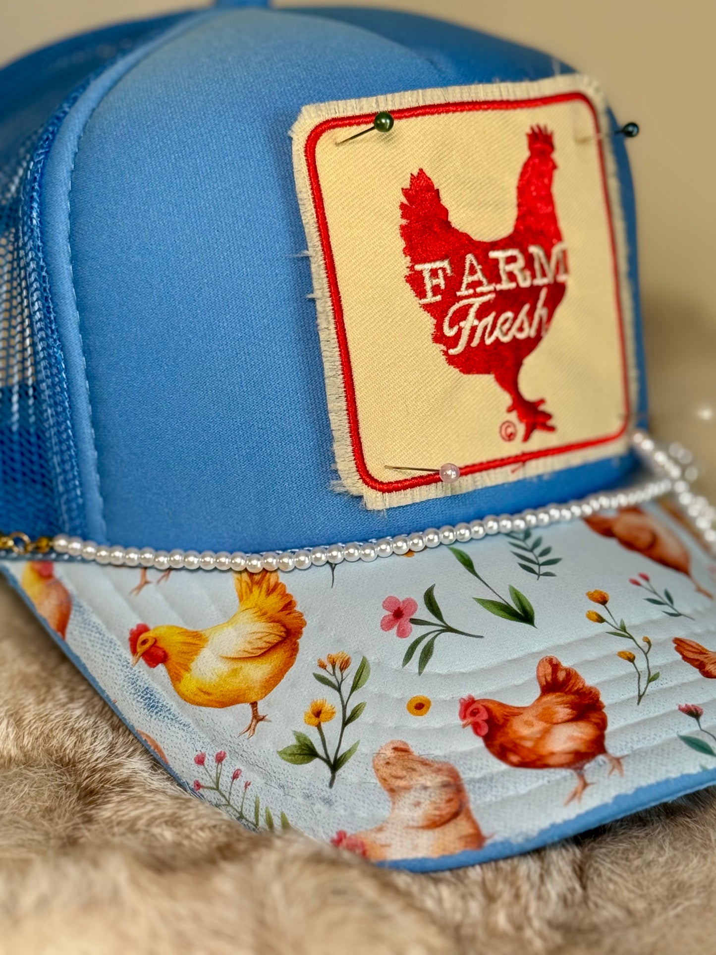 Farm Fresh Chicken Trucker Hat, Farm Life Hat, Chicken Lover Hat, Country Girl Hat, Rustic Farm Hat, Cute Boutique Trucker Hat, Homestead Style Hat