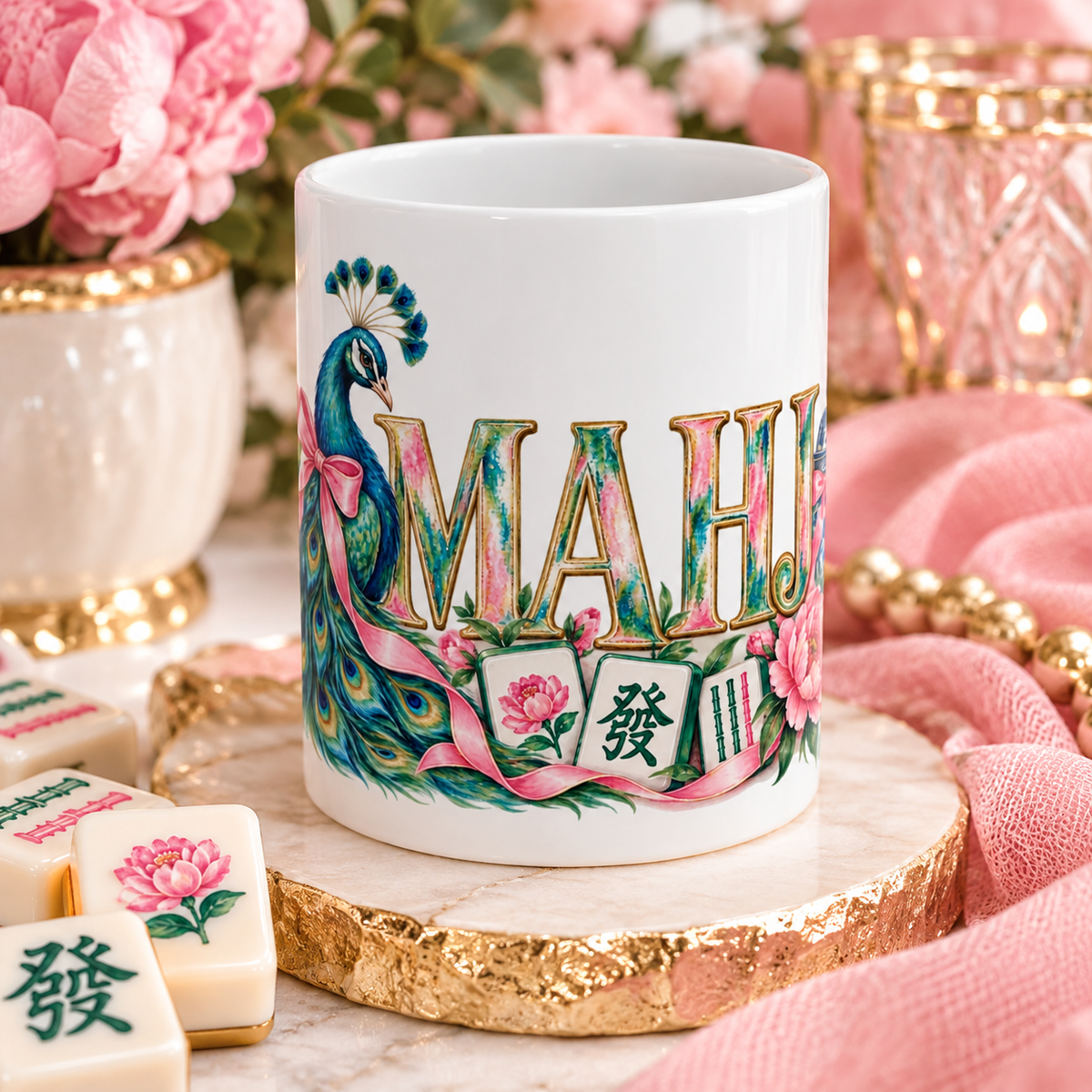 Mahj Queen Ceramic Coffee Mug | Mahjong Gift | 11oz