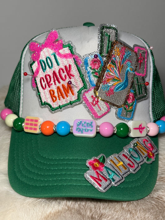 Dot Crack Bam Mahjong Trucker Hat, Mahjong Lover Hat, Game Night Hat, Colorful Mahjong Tiles Hat, Boujee Mahjong Hat, Cute Boutique Trucker Hat