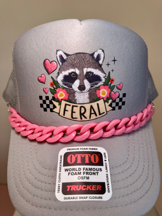 Feral Trash Raccoon Trucker Hat