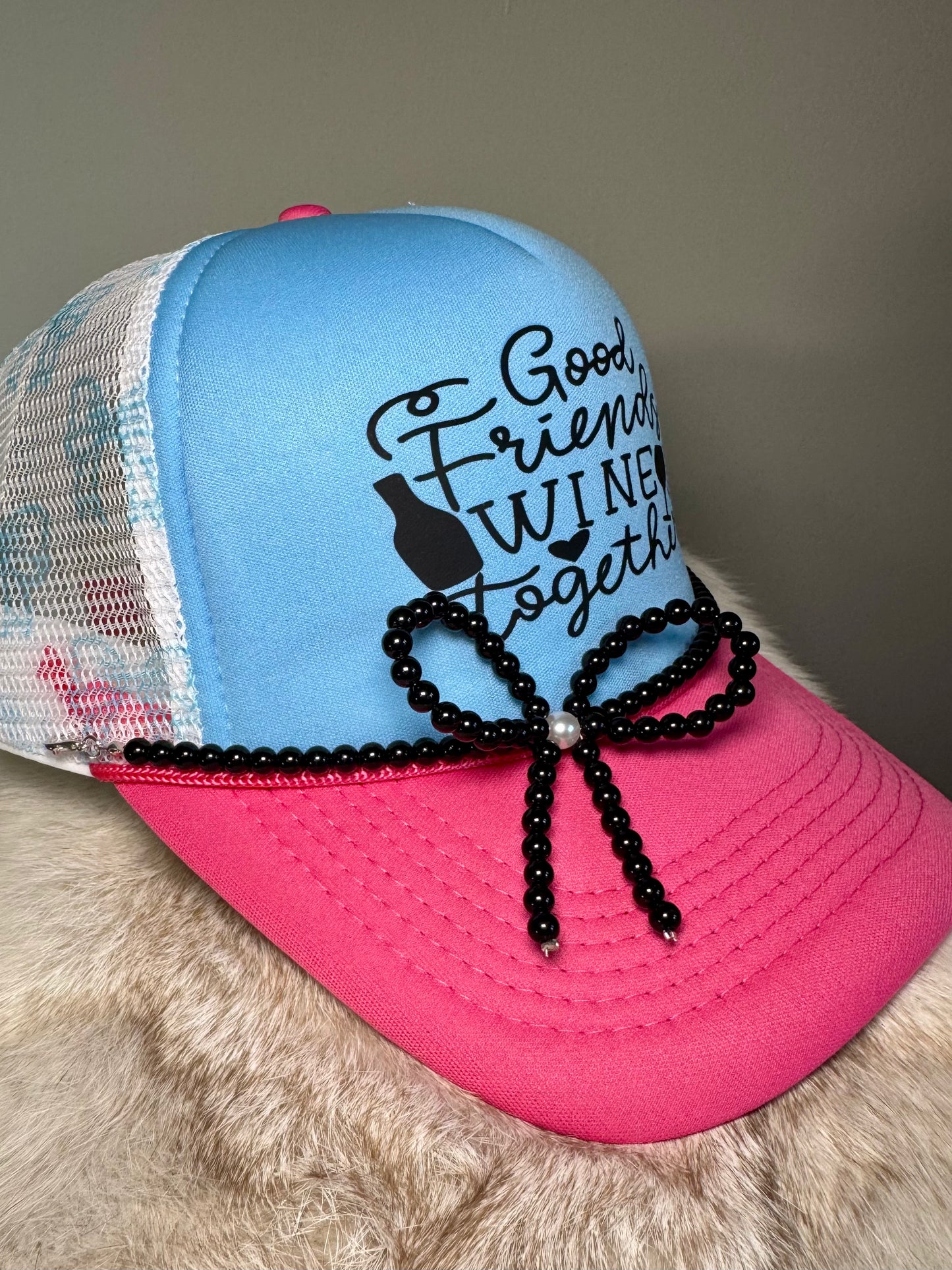 Good Friends Wine Together Trucker Hat