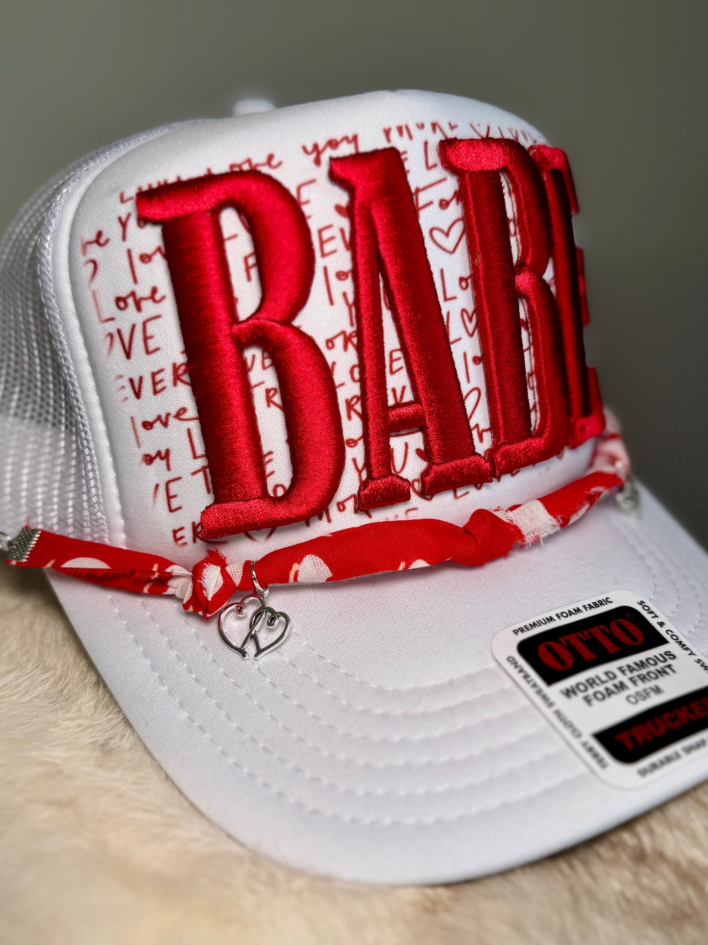 BABE Trucker Hat for Women – Red Heart Patch Boutique Snapback Hat