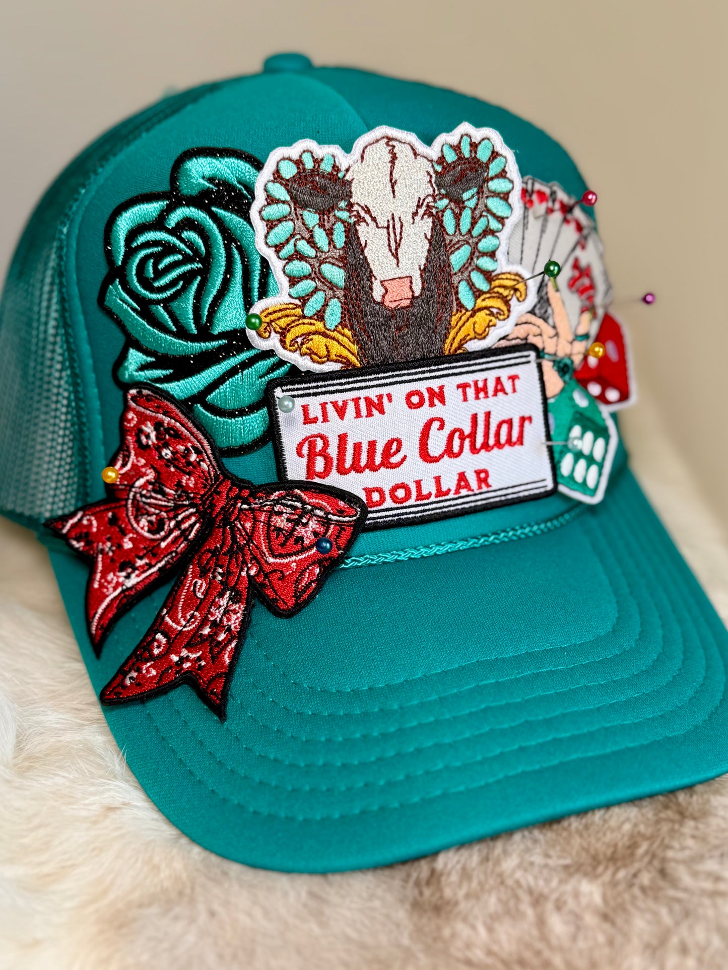 Blue Collar Dollar Cowgirl Trucker Hat | Western Farm Girl Hat